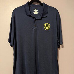 Fanatics brand Men's Brewers Polo Shirt - XL, Navy